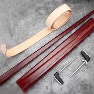 Leather Belt Edge Painting Jig - wooden tool for handmade belts leather craft