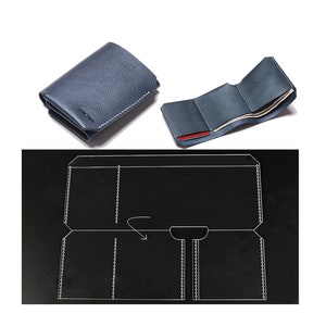 Silm bifold korte portemonnee met kaart slots, sjabloon lederen ambachtelijk patroon, hoge kwaliteit acryl materiaal, precisie gesneden duurzaam transparant gereedschap