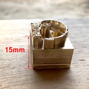 Materiale in ottone da 15 mm Personalizzare il timbro embosser personalizzato - Goffratura del logo in pelle personalizzata, stampa termica in legno che marchia la combustione del legno in ferro