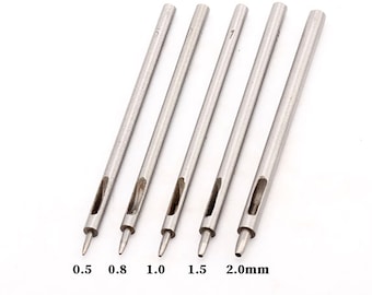 Mini 5 Stks Holle Ronde Punch Tool Set Gaten Lederen Perforator DIY Tool Riem Perforeren Leer