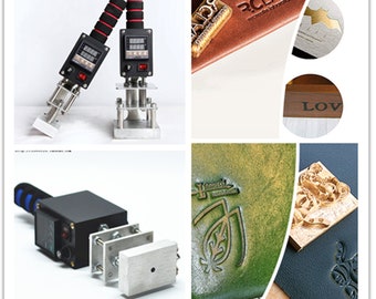 Professional Handheld Leather Logo Stamping Machine: Hot Foil Stamp Branding Iron with Heating control embossing wood plastic food