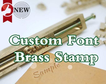 Aangepaste lederen stempel 26 Alfabetstempel Messing metalen letters Stempel - messing houder houten stempelletters Set Tool