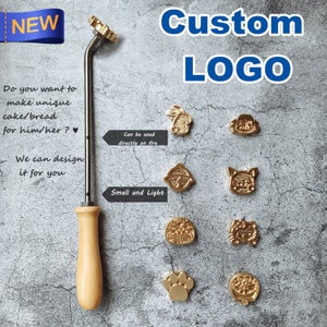 Personalized leather,Custom wood food cake iron bread hot stamp logo-Embosser brass die seal stamp logo,Custom Cake stamp