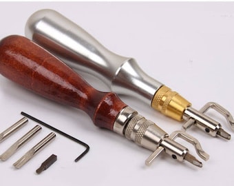 lederen Craft - Skiving Knife Edge Skiver Craft Toolsleathers snijden gereedschap houten handvat Lederen Snijder Handgemaakte DIY Leder Art Cut