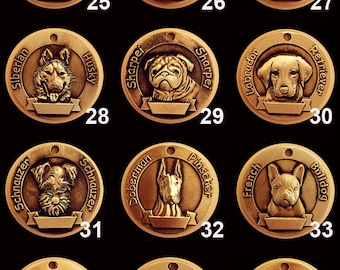 36 STYLE - 3D Pet Tags Custom Engraved ID tag Dog Collar Double Side puppy Nameplate vintage