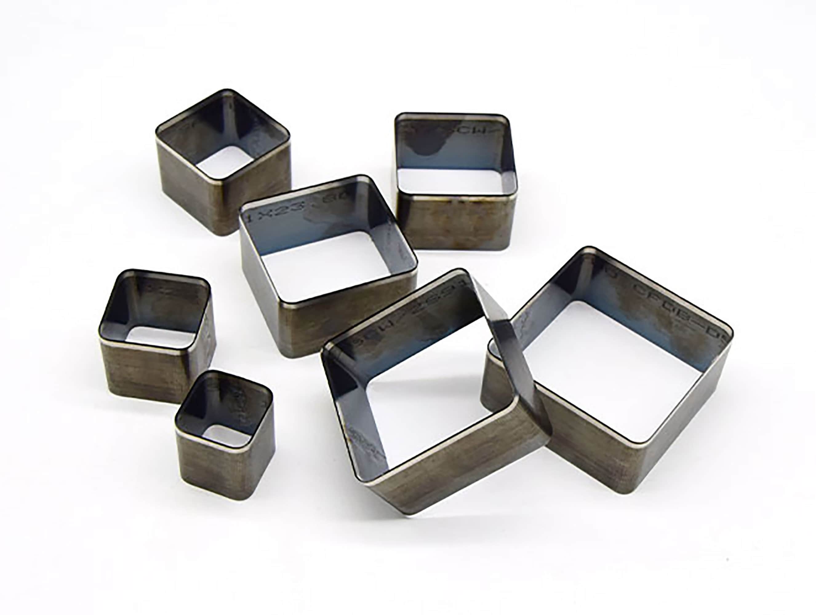 Set Da 7 Stampini Per Taglio Pelle Quadrati - Fustelle In Acciaio HSS Per Lavorazione Cuoio, Dimensioni Da 20mm A 50mm, Per Portafogli, Cinture E DIY