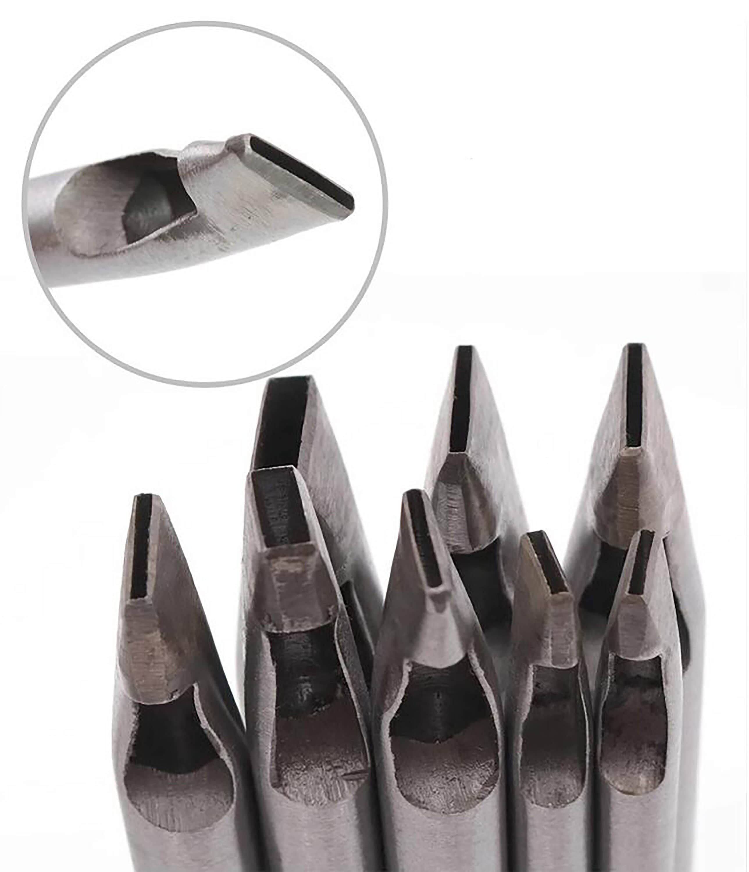 Set De 5 Poinçons Creux Forme Ovale – Acier 45# – Pour Cuir, Ceinture, Bracelet – Outil Manuel DIY