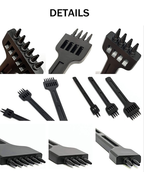 3-piece Leather Stitching Prong Punch Tool Set - 4/5/6mm