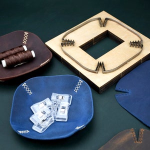 Leather craft Storage Tray Cutting Die Key Desk Storage Plate Japan Steel Blade Wooden dies leather craft tray Leather plate Organizer Mould