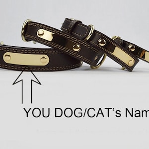 Leather Personalized Engraved ID Tag Dog CAT ID Collar Buckle Turquoise Mint Green Small Medium Large