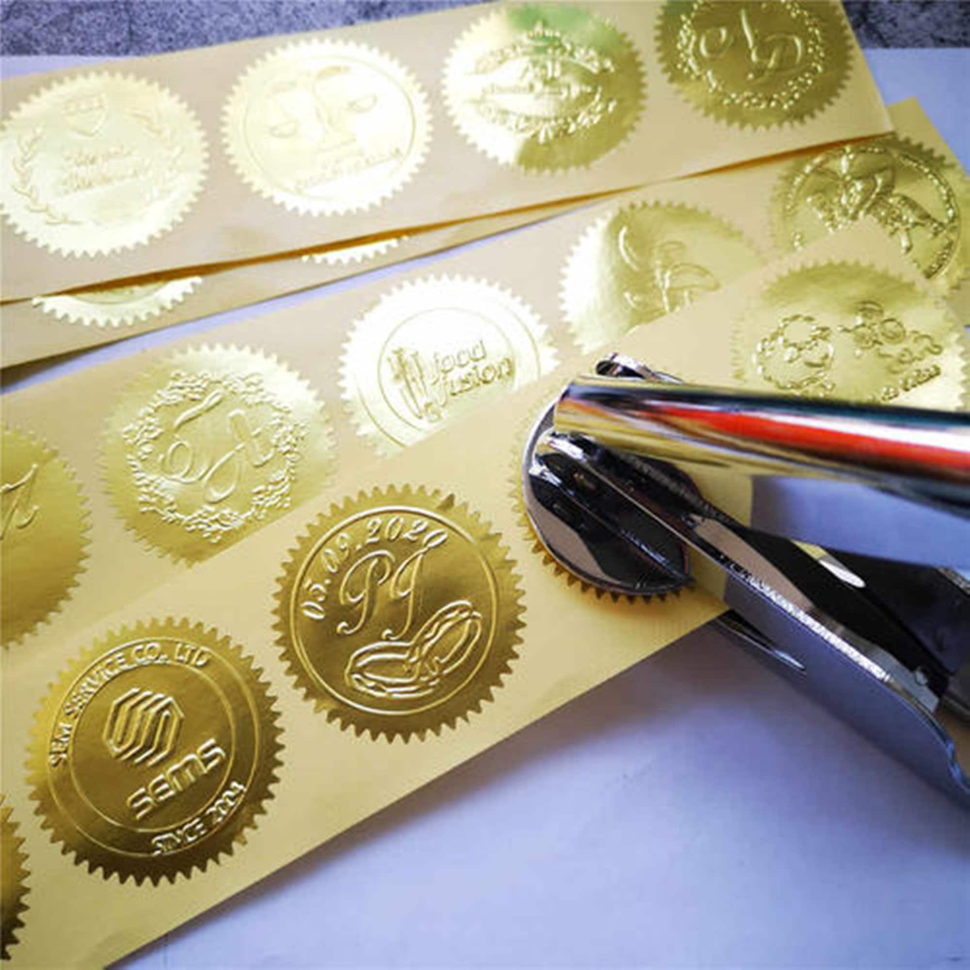 Embosser Sticker Shape 4 Colors (45mm-50mm)embosser Stickers, Round Embosser Stickers, Envelop ...