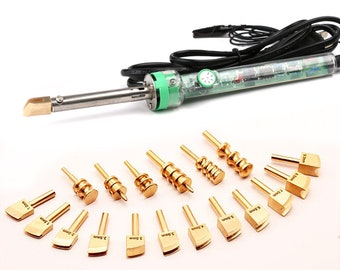 Power Electric leather 18 Edge tool Creaser Tip solder polisher, Decorative  iron tips-Marking Leathercraft