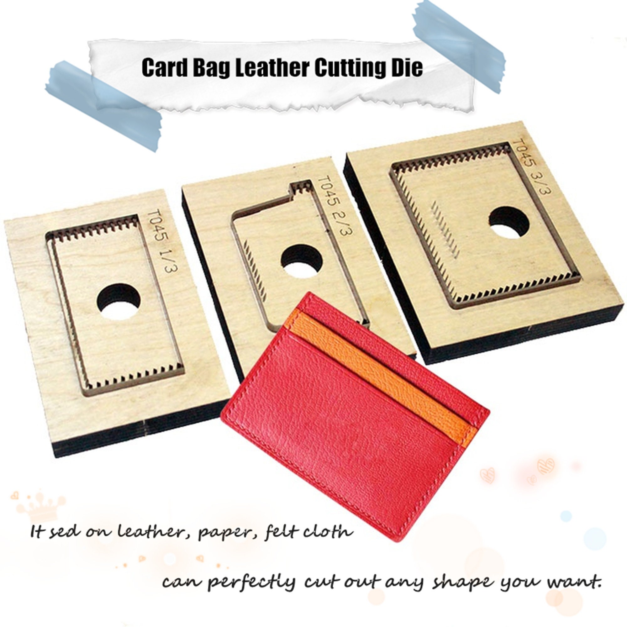 Custom leather Die cutting for wallet card holder Leather Etsy