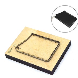 Cortador de troqueles de cuero DIY Key Colgante Soporte de tarjeta de crédito Billetera Monedero de monedas Bolso de cuero Troquelado de cuero artesanía de cuero, molde de cuchillo de troquelado