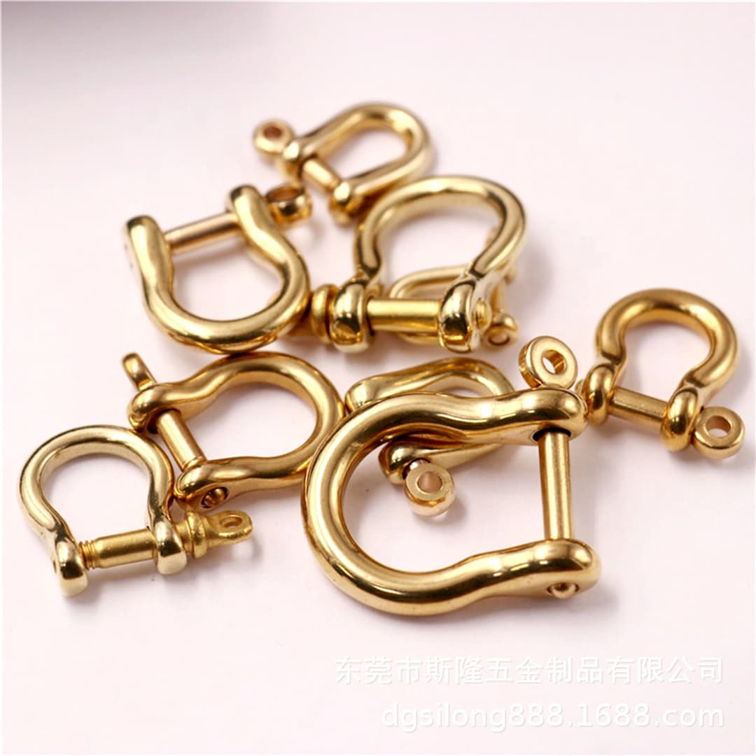 Refined Brass Horseshoe Buckle Individual Hand Made Decoration Hanging Hook Key Chain DIY ...