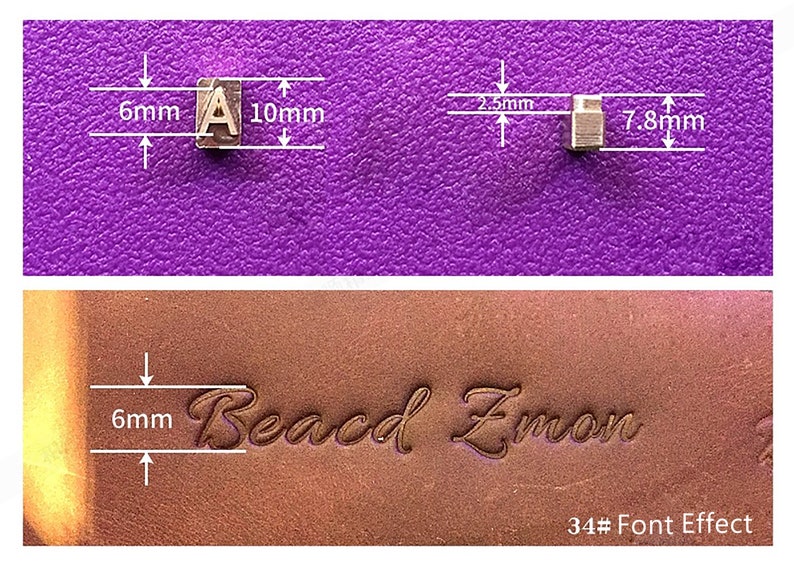 Leather Stamp Alphabet Numbers Symbols Stamp Brass Metal Etsy