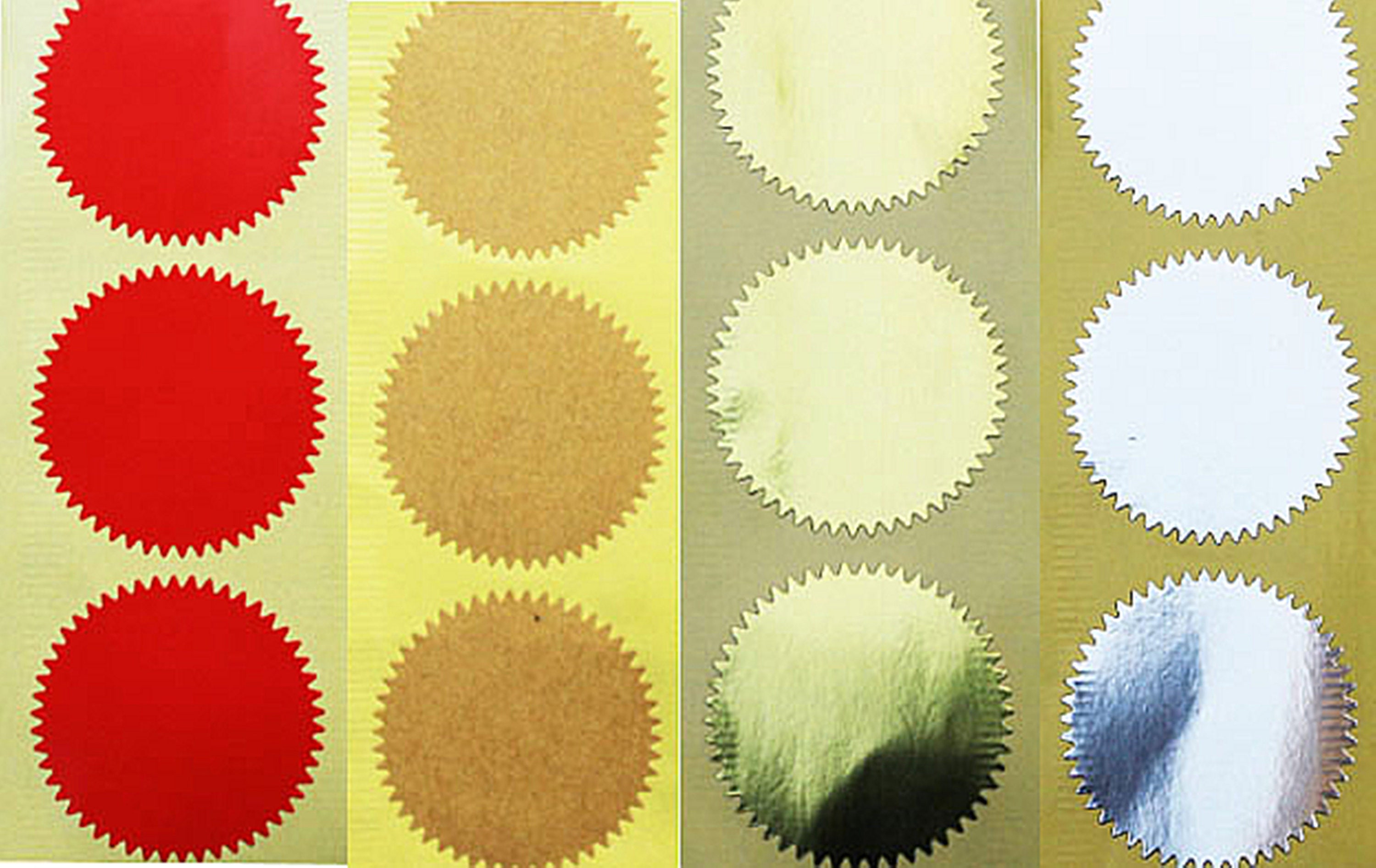 Sticker Embosser 4 Colors (45mm-50mm)embosser Stickers, Round Embosser Stickers, Envelop ...