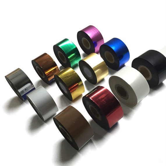 Color Foil Paper for leather stamping machine - brass logo stamping  Pvc Card gold silver black red rose white blue green