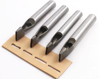 DIY lederen ponsen punch tool ovale taille punch platte mond punch afgeronde woord platte ponsen DIY lederen craft puncher: