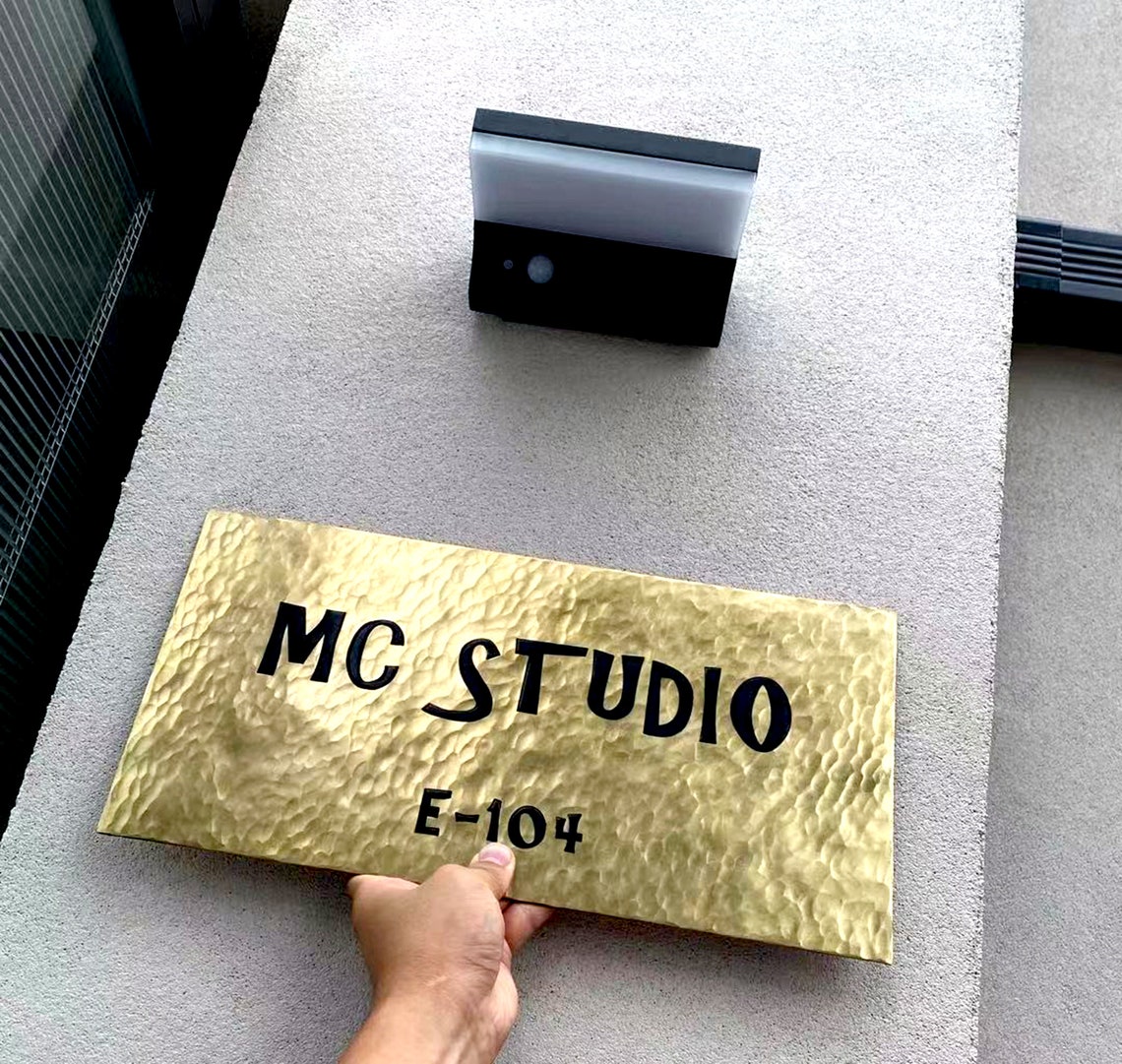 Custom Engraved Brass Plaque | Personalized Gold Sign With Black Text ...