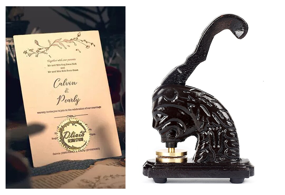 English Vintage Style Embosser Seal Custom Your Own Logo Desk Embosser