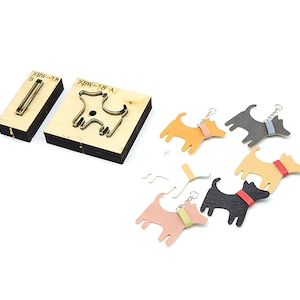 Lindo perrito Llavero Metal Cutting Die Handmade Leather Wallet Laser Cutter Personalizado DIY Cutting Dies For Cutting Dies