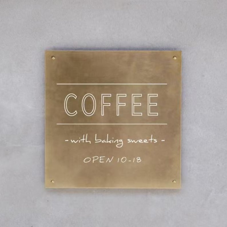 Custom Engraved Brass Plaque | Personalized Gold Sign With Black Text ...