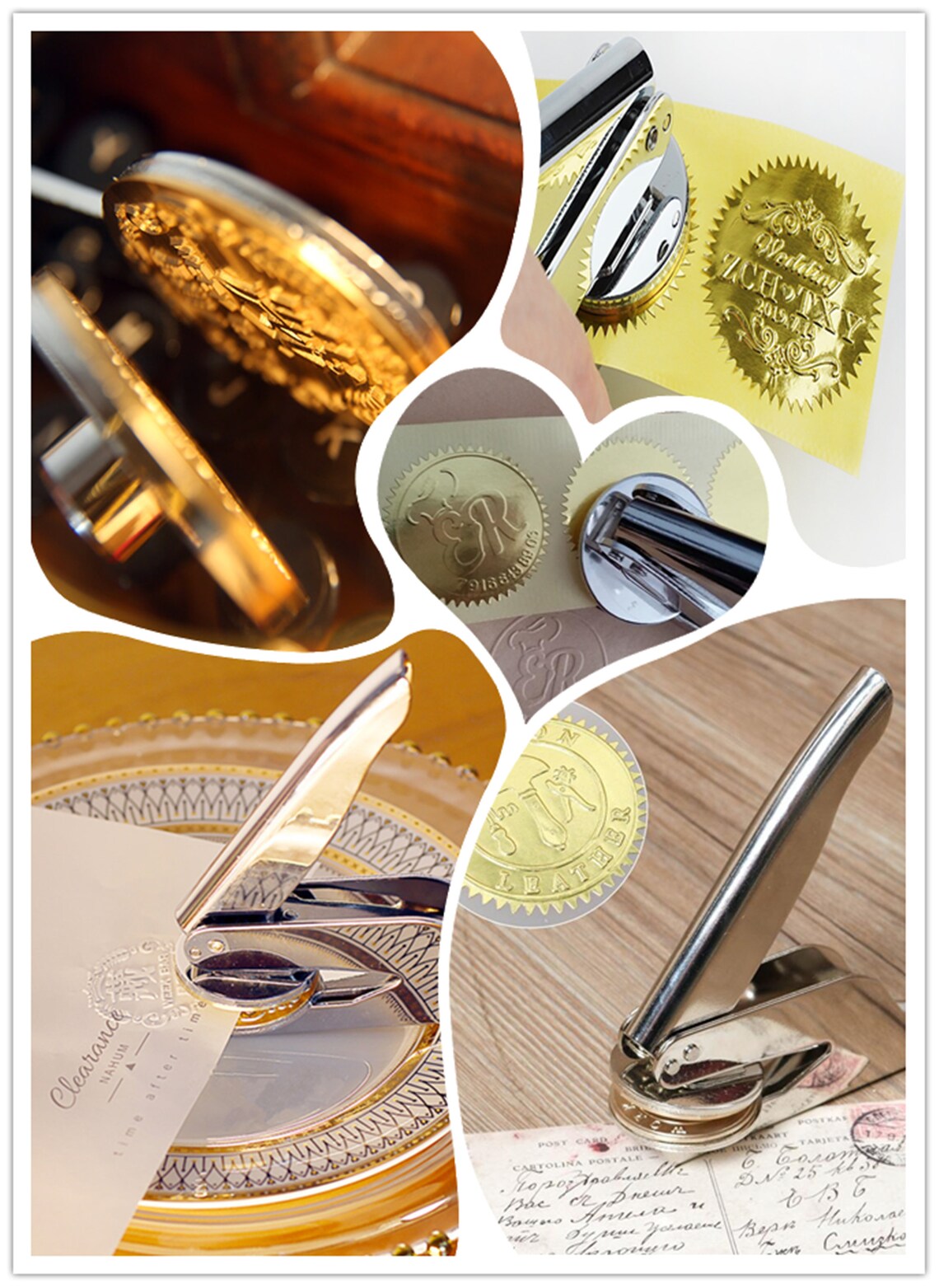 Personalized Embosser Stamp Paper Embosser Seal for Wedding Etsy