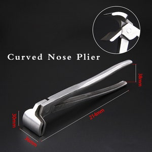 Stainless steel Curved Nose Pliers,Straight Nose Pliers,New Leather Edge Adjustment Press Flatten Plier Clamp For Leather DIY Hand Tools image 3
