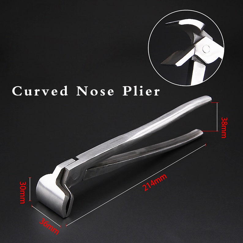 Stainless steel Curved Nose Pliers,Straight Nose Pliers,New Leather Edge Adjustment Press Flatten Plier Clamp For Leather DIY Hand Tools image 3