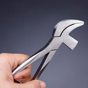 Stainless steel Curved Nose Pliers,Straight Nose Pliers,New Leather Edge Adjustment Press Flatten Plier Clamp For Leather DIY Hand Tools image 9