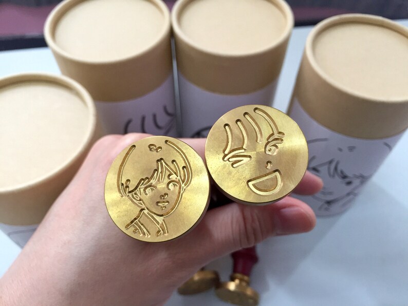 Custom Wax Seal Stamp Set with your own logo design with gift box Paper Label Sticker birthday Customized wedding gift Christmas gift