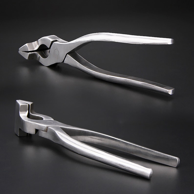 Stainless steel Curved Nose Pliers,Straight Nose Pliers,New Leather Edge Adjustment Press Flatten Plier Clamp For Leather DIY Hand Tools image 6