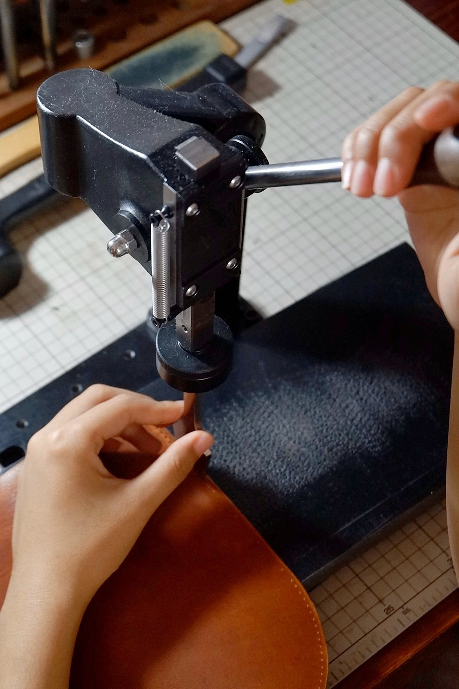 Special Made Leather Hole Puncher Hand Punching Machine Manual Etsy