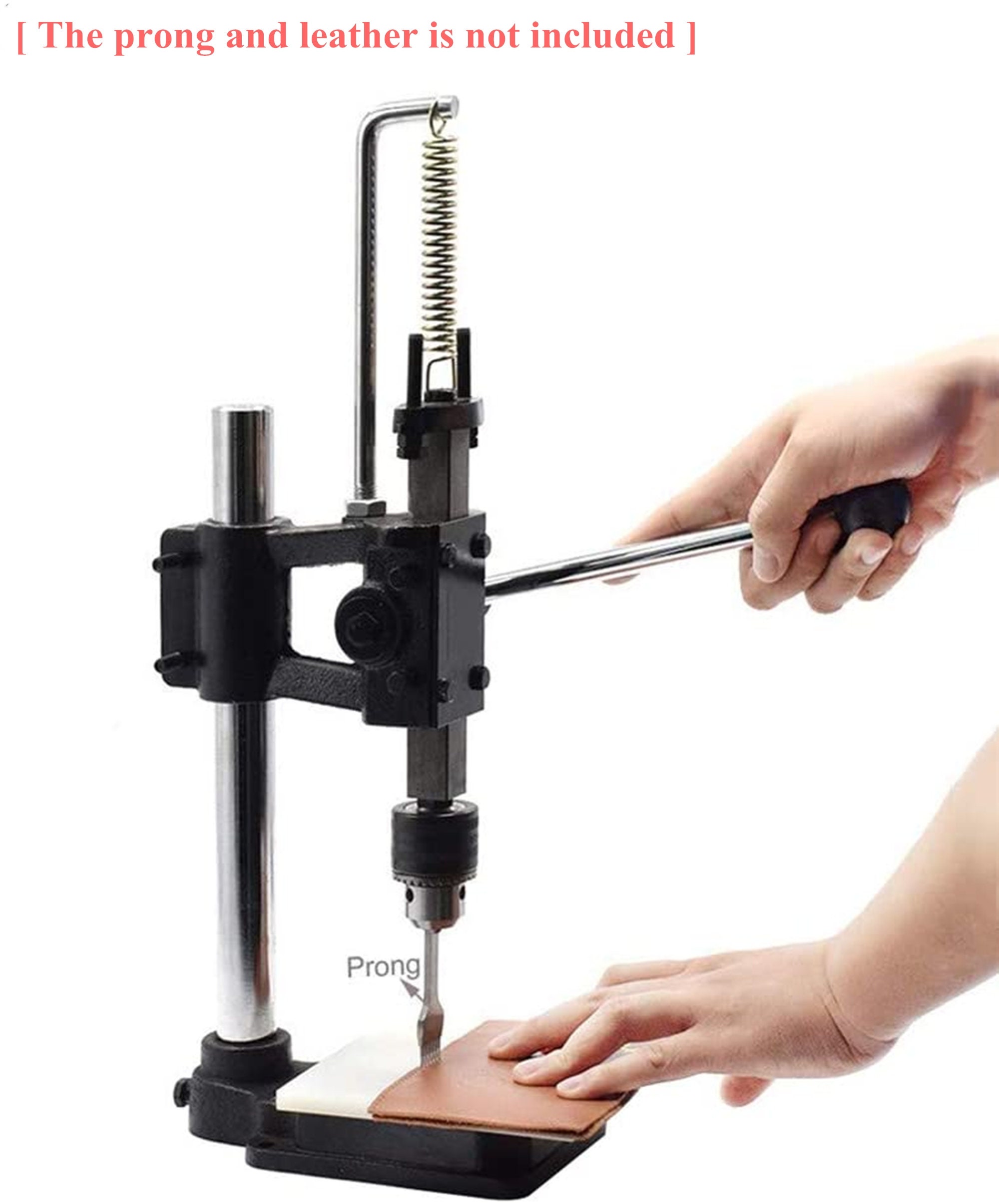 Manual Leather Punch Press Machine With Drill Chuck - Square Head Design For Heavy Duty Crafting