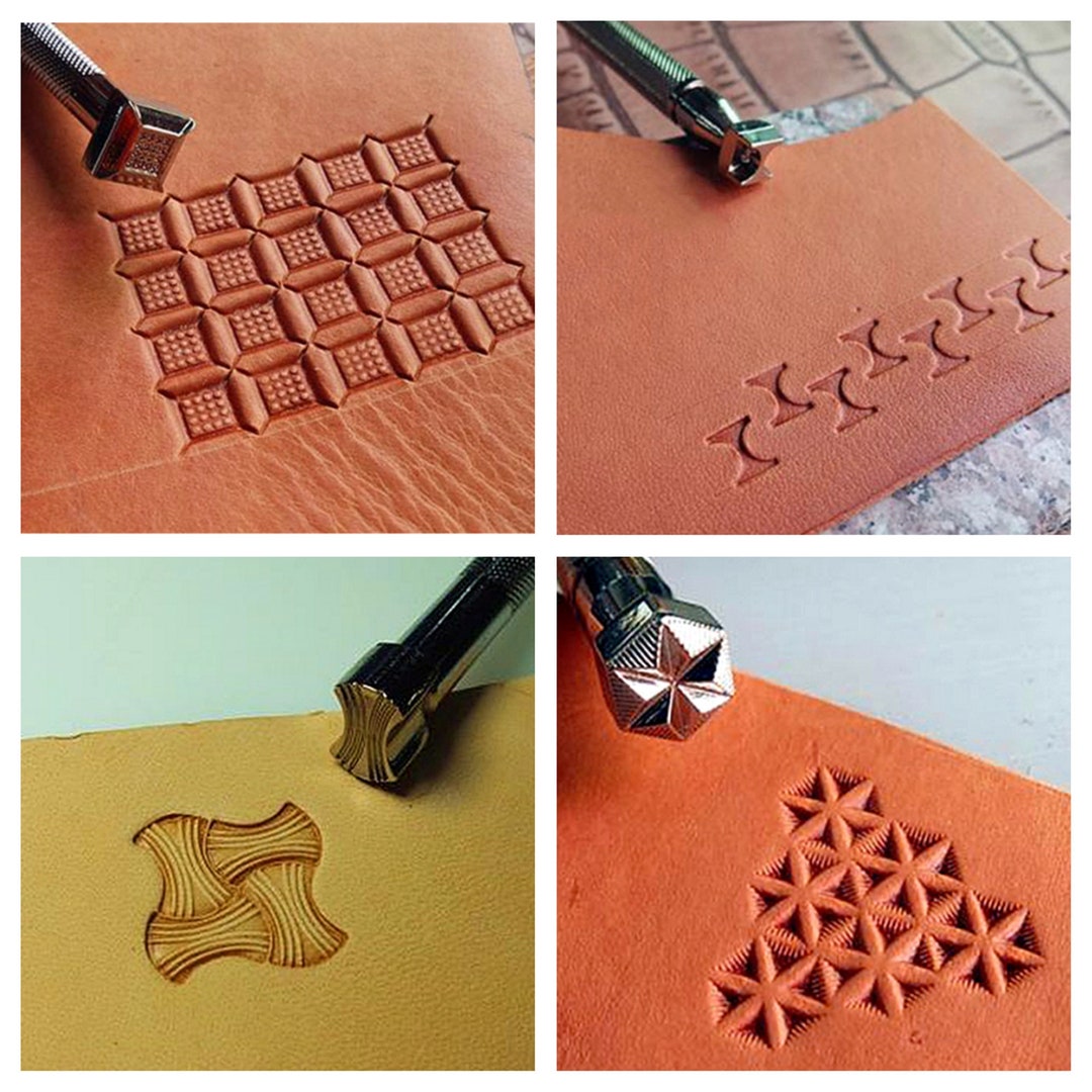 10 個金属スタンピングキット銅コインパターンスタンプツールセットジュエリーレザーウッド DIY クラフトメイキング  3Dレザークラフトスタンピングツールカービングレザークラフトスタンプツール、スタンピングパンチ、アートスタンプ-レザーワーキングサドル作成ツール ...