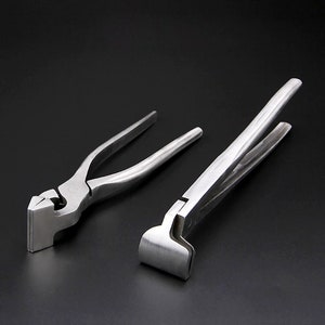 Stainless steel Curved Nose Pliers,Straight Nose Pliers,New Leather Edge Adjustment Press Flatten Plier Clamp For Leather DIY Hand Tools image 7