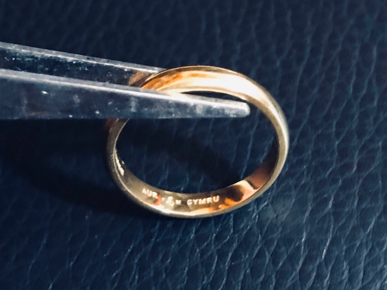 18ct PURE WELSH GOLD Wedding Band Extremely Rare Size L | Etsy