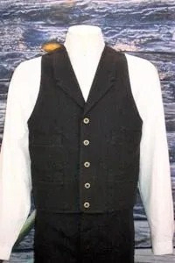 トップス 1940'S VINTAGE / DUCK VEST Vintage Styled Old West CANVAS DUCK Cloth Vest With Notched Lapels