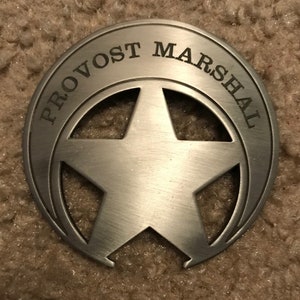 PROVOST MARSHAL BADGE, Custom Engraved