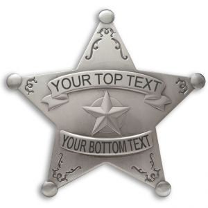Reproduction Old West Styled Badge ENGRAVED as You want it