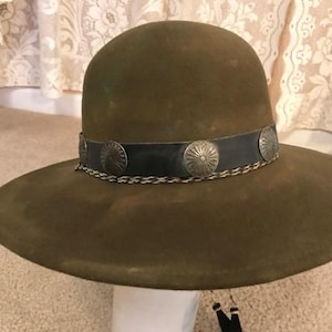 Custom Hand Distressed & hand shaped Old West Style Hat, Adjustable Size, fits most. FREE US SHIPPING