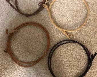 Hand Made BRAIDED LEATHER Hat Band with Double tail Tassels. Very RUSTIC Old West Look, Tie one on!