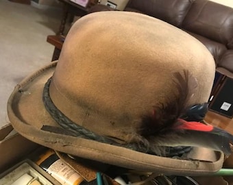Mountain Man/Fur Trader CUSTOM designed Derby Hat, SIZES  Small-XL