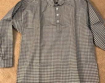 VINTAGE look CIVIL WAR Era Reproduction Blue Plaid Shirt. 100 % Cotton with Authentic 1860's Styling