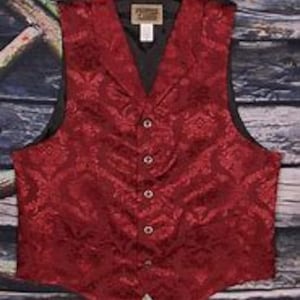 Vintage Styled Old West GAMBLER&#39;S Vest with matching set of Sleeve Garters. FREE US Shipping