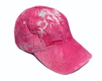 Handmade Tie Dye Baseball Hat Cap Hot Pink Fuchsia  display picture 3