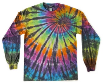 The All Out Rainbow Long Sleeve Tie Dye T Shirt - Etsy