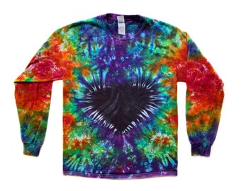 Koszula z długim rękawem w stylu tie-dye „The Love Bird”