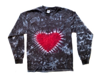 Koszula z długim rękawem w stylu tie-dye „The Heart Of Glass”